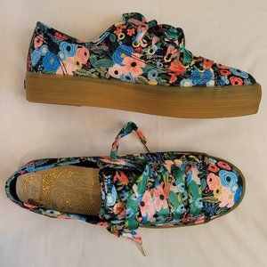 KEDS x RIFLE PAPER CO, Women's size 8, Triple Kick Garden Party Sneakers
